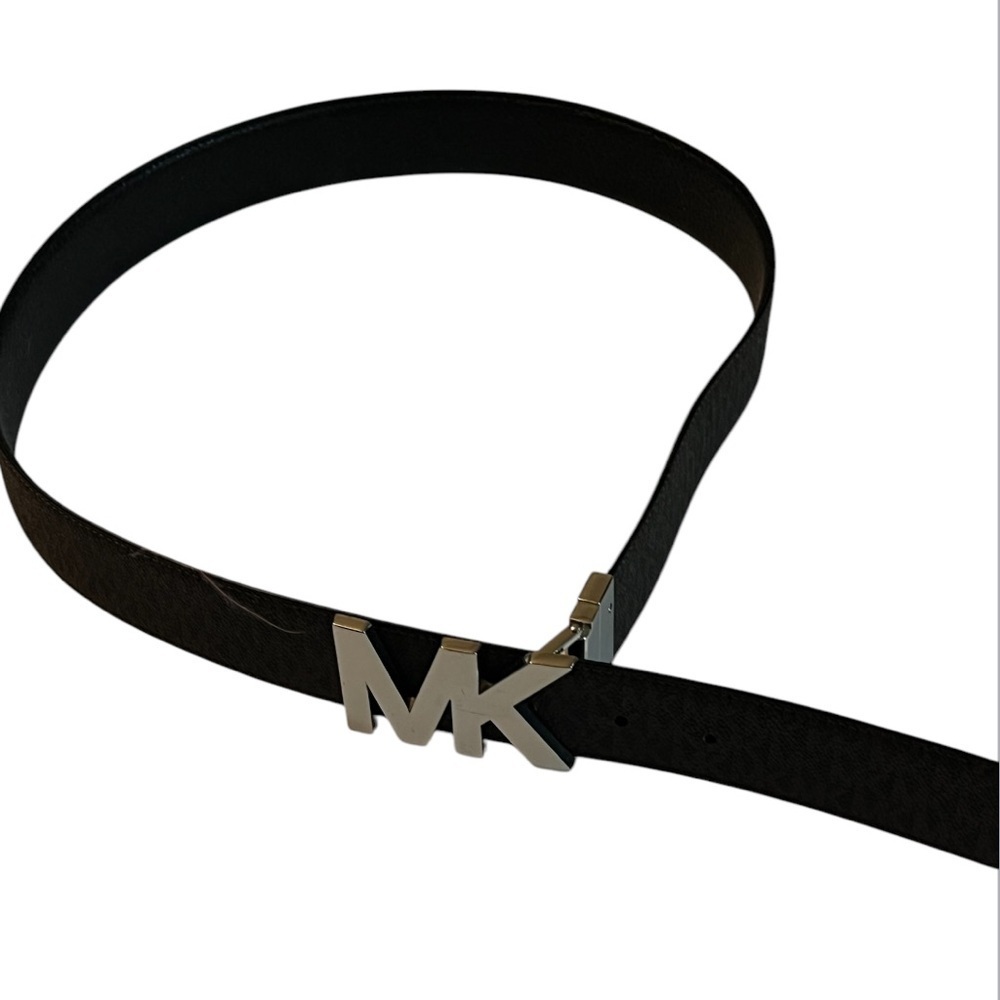 Michael Kors Logo and Leather Waist Belt (Brown / Chocolate) Large - Picture 3 of 10